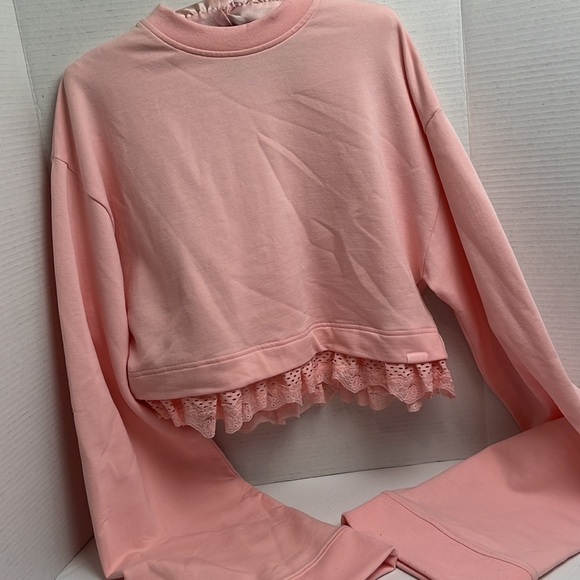 Fenty Puma Rihanna sweatshirt cropped extra long sleeve lace trim - Picture 3 of 7